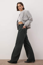 Trendyolmilla Petrol Yüksek Bel Vintage Yıkama Özel Renk Denim Wide Leg/Geniş Paça Jeans TWOAW26JE00110