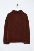 Trendyolmilla Winter Essentials Indigo Kalın Polar Fermuarlı Dik Yaka Cepli Örme Sweatshirt TWOAW24SW00071