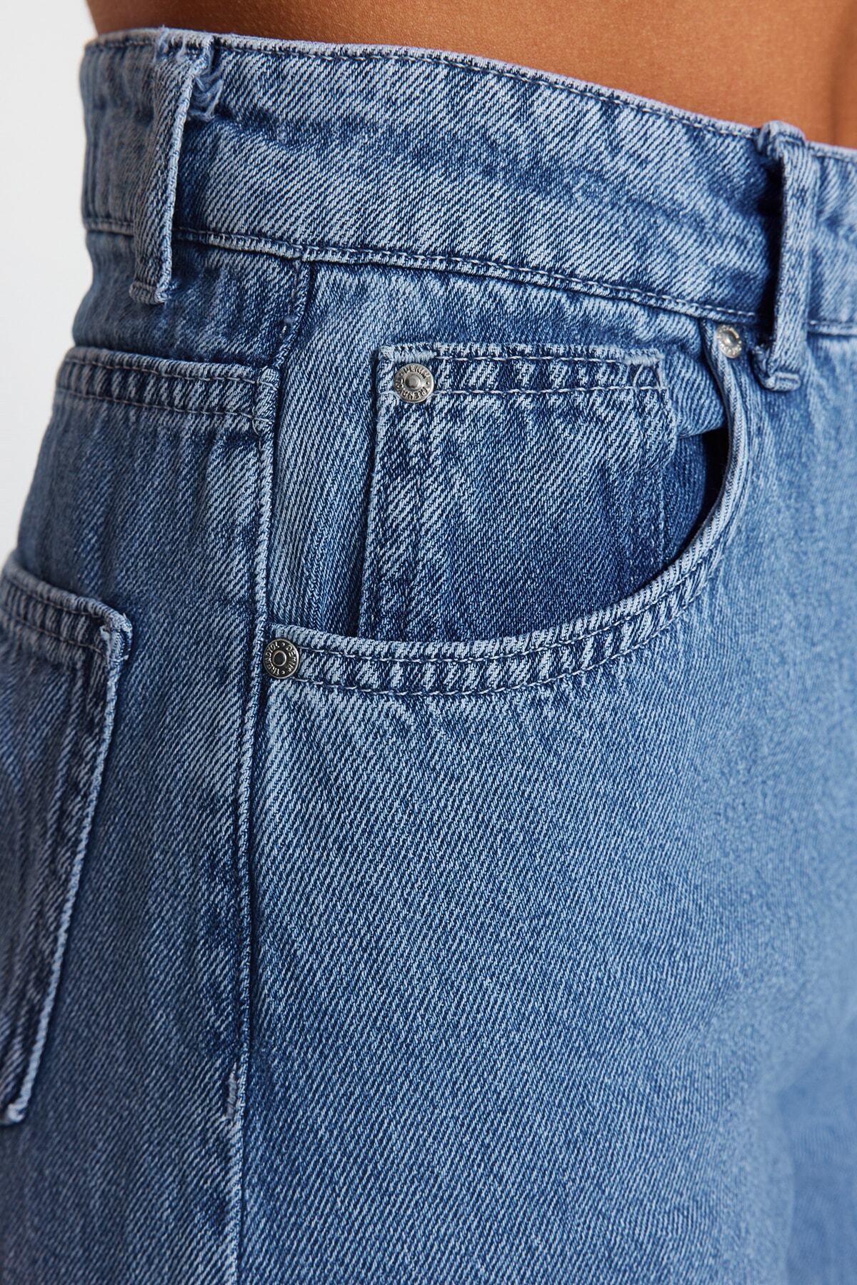 Mavi Yüksek Bel Ekstra Wide Leg Palazzo Geniş Paça %100 Pamuk Non-Stretch Jeans TWOSS23JE00286