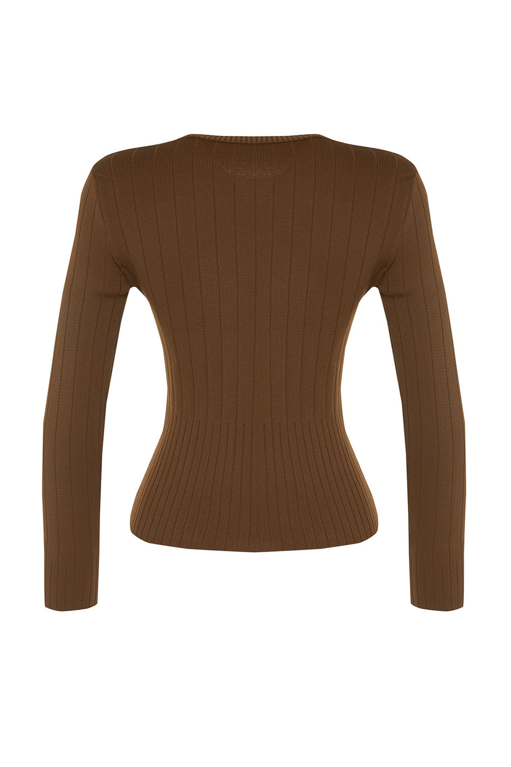 Trendyolmilla Kahverengi Basic Bisiklet Yaka Triko Kazak TWOAW23KZ01249