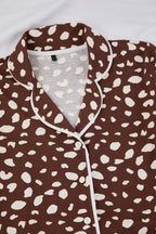 Trendyolmilla Pudra %100 Pamuklu Leopar Desenli Gömlek-Pantolon Örme Pijama Takımı THMAW21PT0489