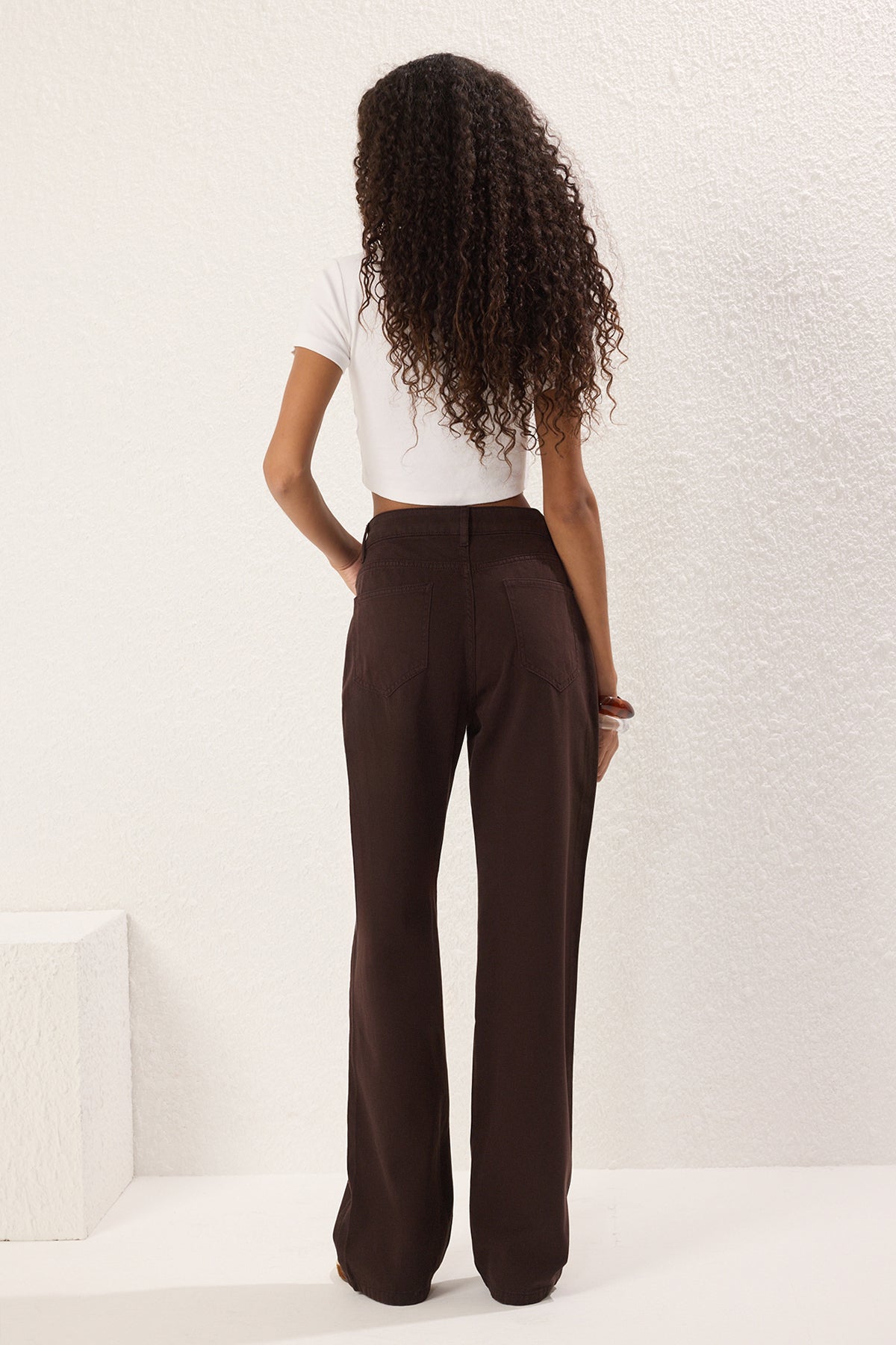 Trendyolmilla Lacivert Yüksek Bel Wide Leg Geniş Paça %100 Pamuk Non-Stretch Jeans TWOSS22JE0242