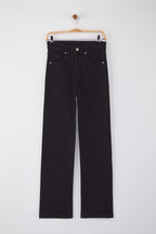 Trendyolmilla Siyah Normal Bel Geniş Paça Orta Esnek Straight Smoke Jeans TWOAW26JE00085