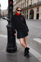 Trendyolmilla Bordo Nakışlı Regular/Normal Kalıp Kalın İçi Polarlı  Örme Sweatshirt TWOAW25SW00176