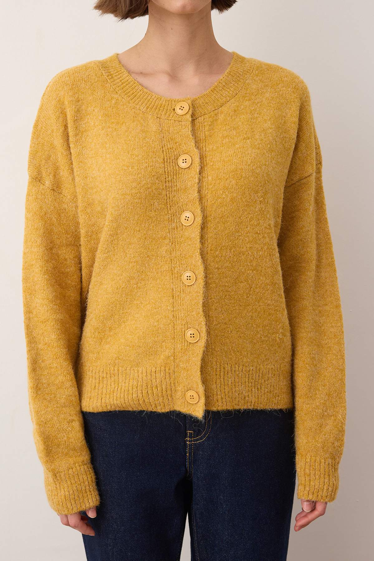 Trendyolmilla Wardrobe Essentials Siyah Alpaka Yünü Karışımlı Geniş Kalıp Triko Hırka | TWOAW26HI00089