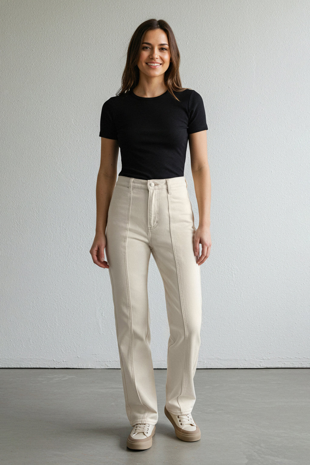 Trendyolmilla Taş Dikiş Detaylı Yüksek Bel Wide Leg Jeans TWOSS25JE00034