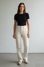 Trendyolmilla Taş Dikiş Detaylı Yüksek Bel Wide Leg Jeans TWOSS25JE00034
