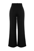 Trendyolmilla Koyu Kahverengi  Kemer Detaylı Wide Leg/Geniş Paça Dokuma Pantolon TWOAW24PL00341