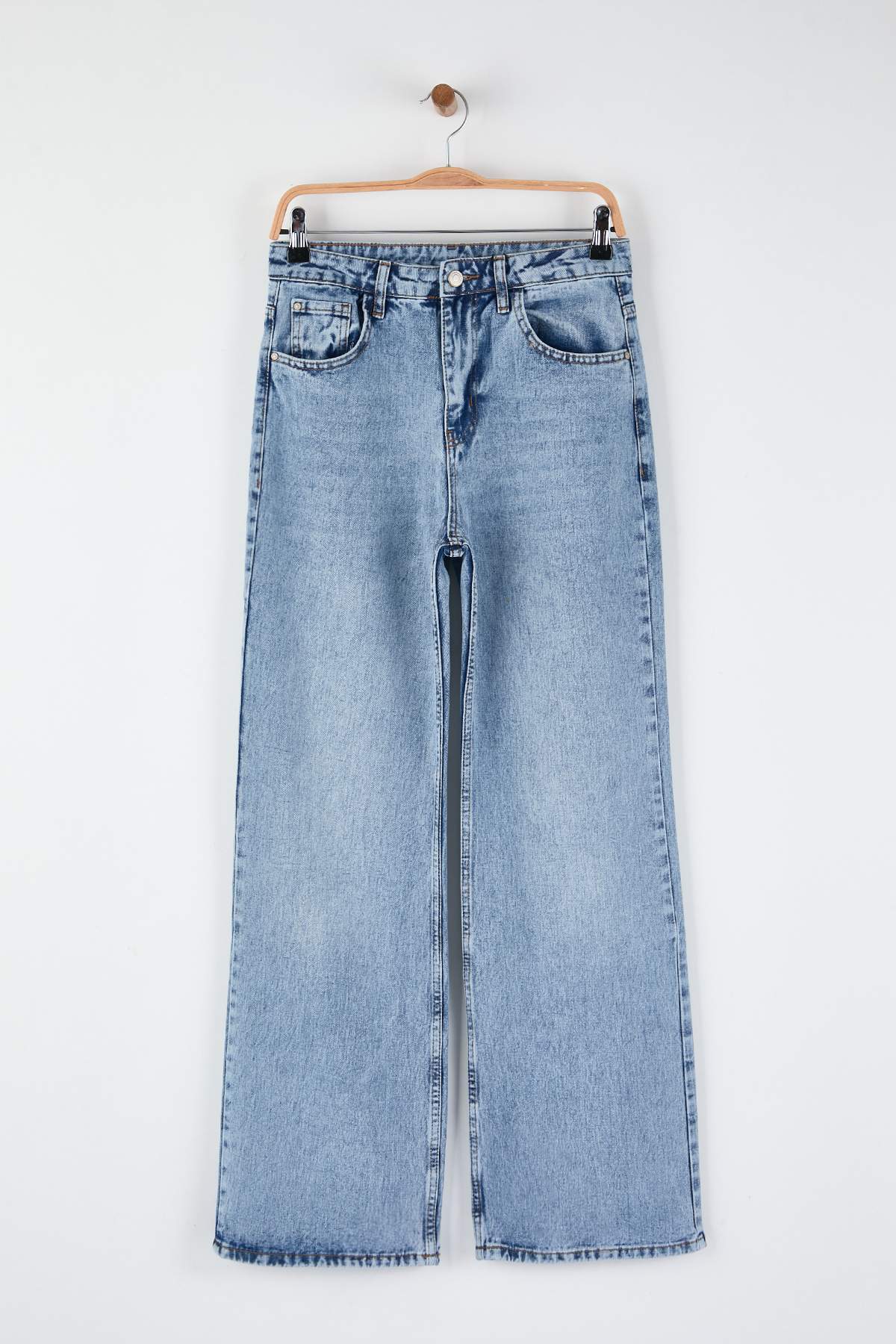 Trendyolmilla Mavi Yüksek Bel Wide Leg Palazzo Jeans TWOAW26JE00269