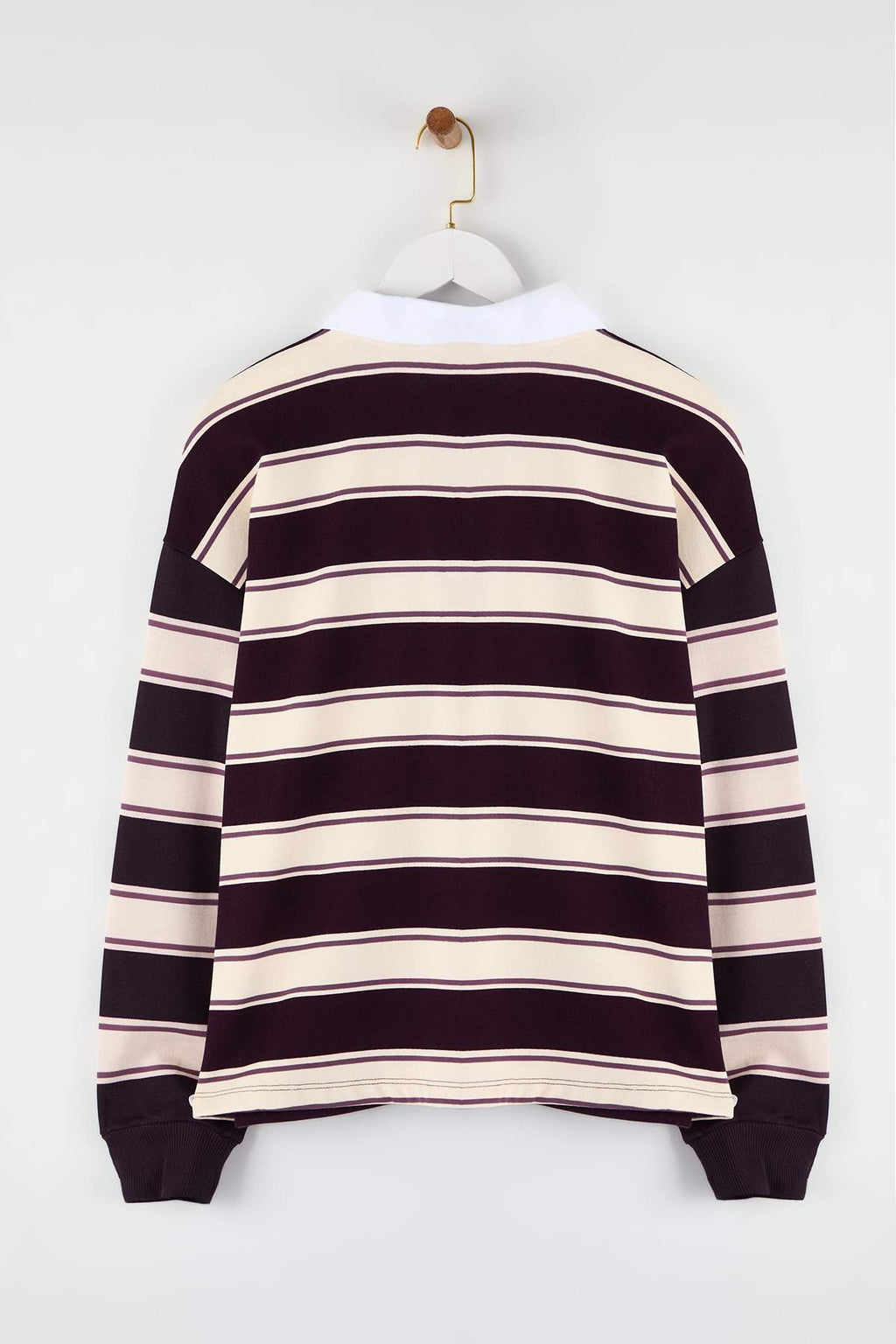 Çok Renkli Çizigli Polo Yaka Oversize/Geniş Kalıp Örme Sweatshirt TWOAW26SW00245