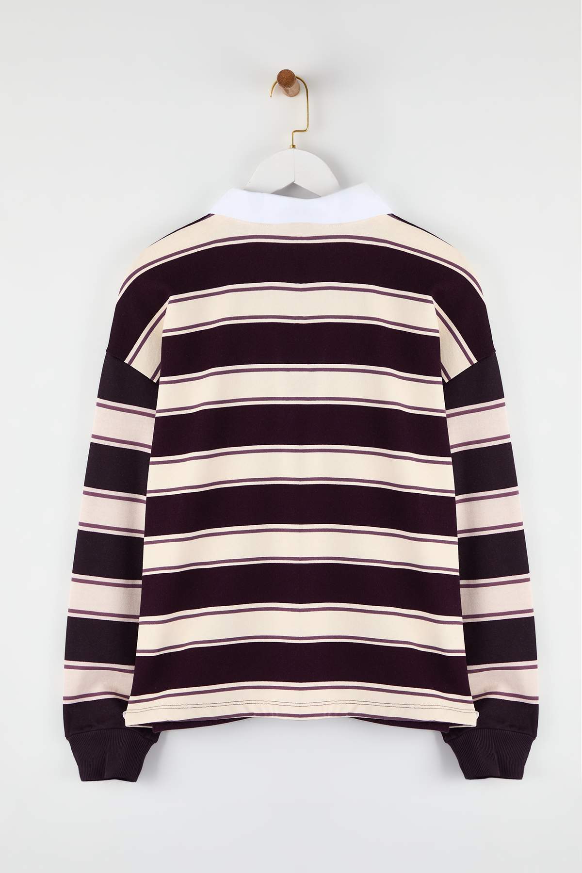 Çok Renkli Çizigli Polo Yaka Oversize/Geniş Kalıp Örme Sweatshirt TWOAW26SW00245