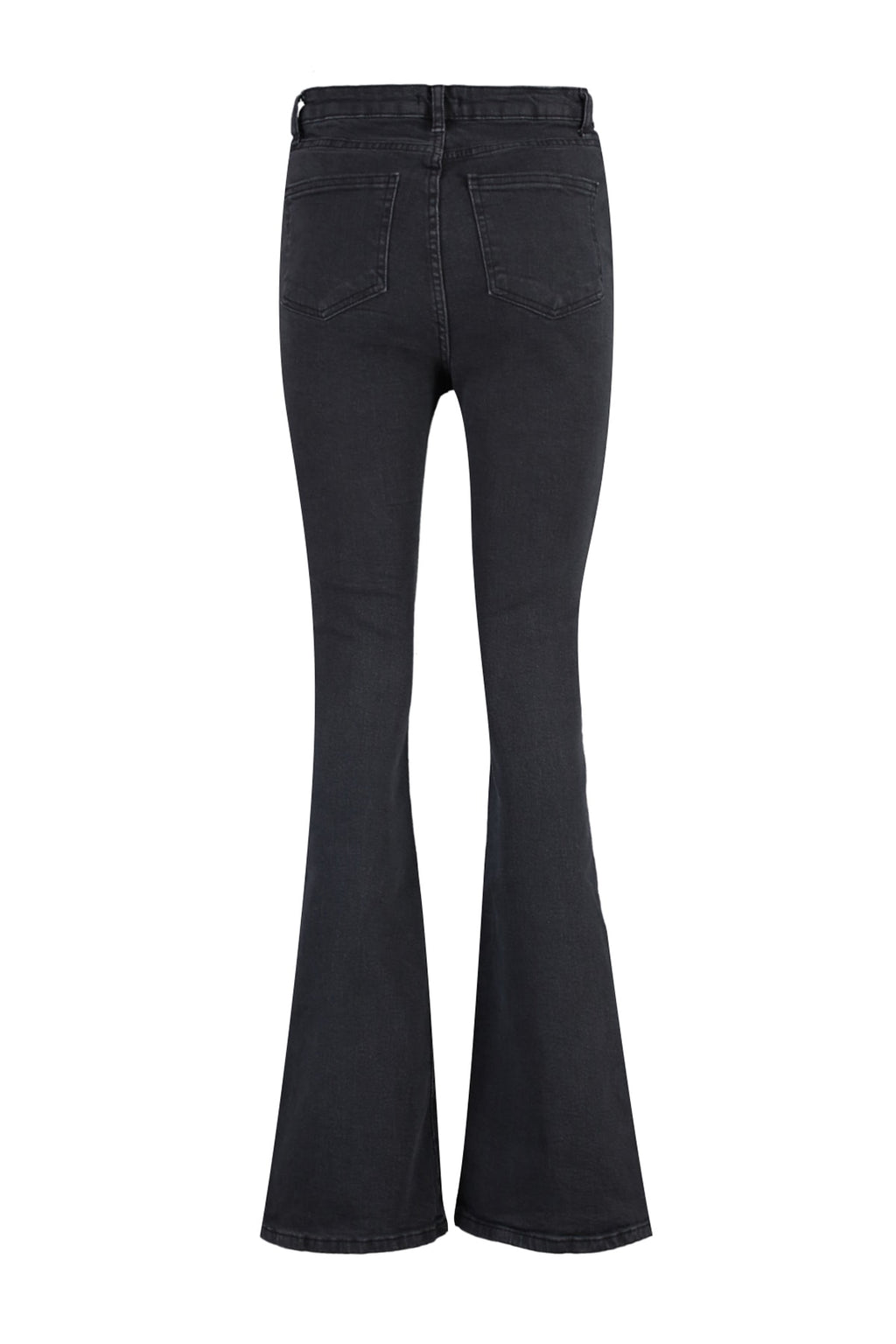 Trendyolmilla Siyah Önden Düğmeli Yüksek Bel Orta Esnek Flare İspanyol Paça Jeans TWOSS20JE0111