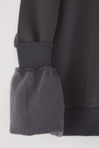 Trendyolmilla Siyah Rahat Kesim Crop Basic Fermuarlı Dik Yaka Kalın İçi Polarlı Örme Sweatshirt TWOAW24SW00221