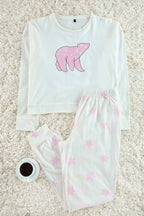 Trendyolmilla Beyaz %100 Pamuklu Yıldız Desenli Örme Pijama Takımı THMAW21PT0241