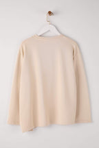 Taş Triko Detaylı Bisiklet Yaka Relaxed Örme Sweatshirt TWOAW26SW00076