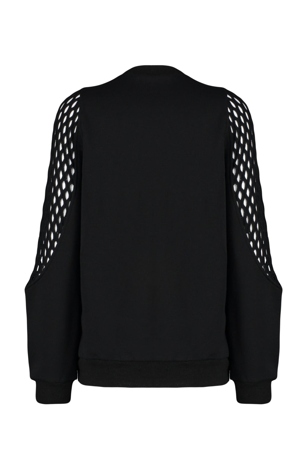 Siyah File Detaylı Kalın İçi Polarlı Regular/Normal Kalıp Örme Sweatshirt TWOAW24SW00134