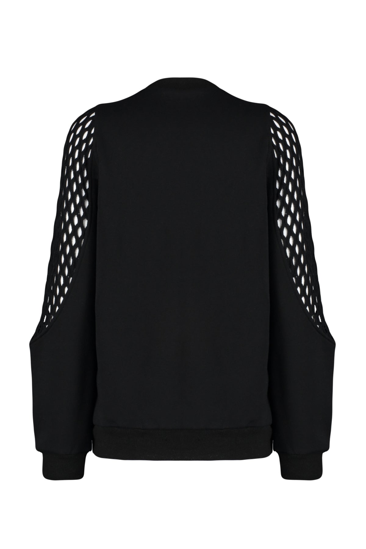Siyah File Detaylı Kalın İçi Polarlı Regular/Normal Kalıp Örme Sweatshirt TWOAW24SW00134
