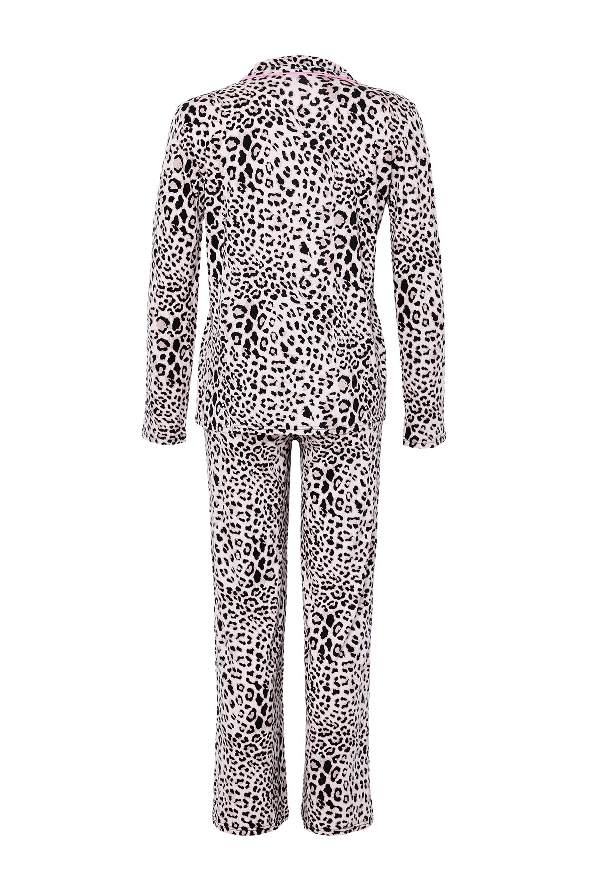 Trendyolmilla Çok Renkli Leopar Desenli Kurdele/Fiyonklu Biyeli Örme Pijama Takımı THMAW25PT00107