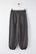 Trendyolmilla Gri Yüksek Bel Dokuma Şalvar Pantolon TWOAW26PL00169