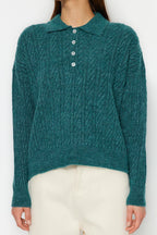 Trendyolmilla Mavi Geniş Kalıp Yumuşak Dokulu Triko Kazak TWOAW21KZ2635