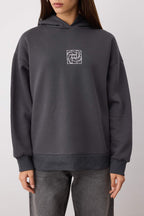 Trendyolmilla Saks Oversize/Geniş Kalıp Nakışlı Kalın İçi Polarlı Örme Sweatshirt TWOAW25SW00070