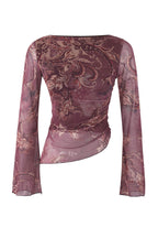 Trendyolmilla Ekru Soyut Animal Kayık Yaka Asimetrik Detaylı Fitted/vücuda Oturan Örme Bluz TWOAW26BZ00128