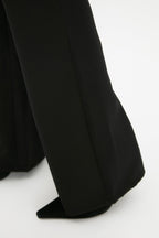 Siyah Flare İspanyol Paça Yüksek Bel Bootcut Dokuma Kumaş Pantolon TWOAW20PL0094