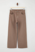 Trendyolmilla Vizon Yüksek Bel Bilek Boy Culotte %100 Pamuklu Jeans TWOAW26JE00190