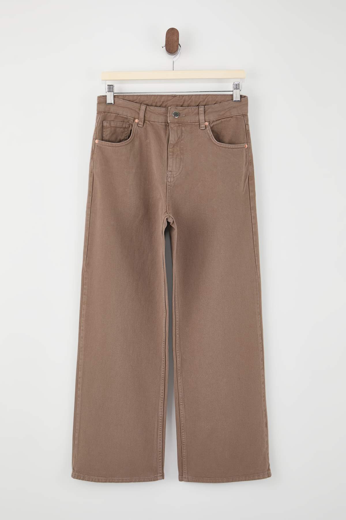 Trendyolmilla Vizon Yüksek Bel Bilek Boy Culotte %100 Pamuklu Jeans TWOAW26JE00190