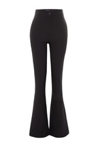 Siyah İspanyol Paça Flare Bootcut Dokuma Kumaş Pantolon TWOAW20PL0576