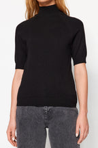 Trendyolmilla Bordo Merserize Görünümlü Premium İplik/Özel İplik Basic İnce Triko Bluz TWOAW24BZ00005