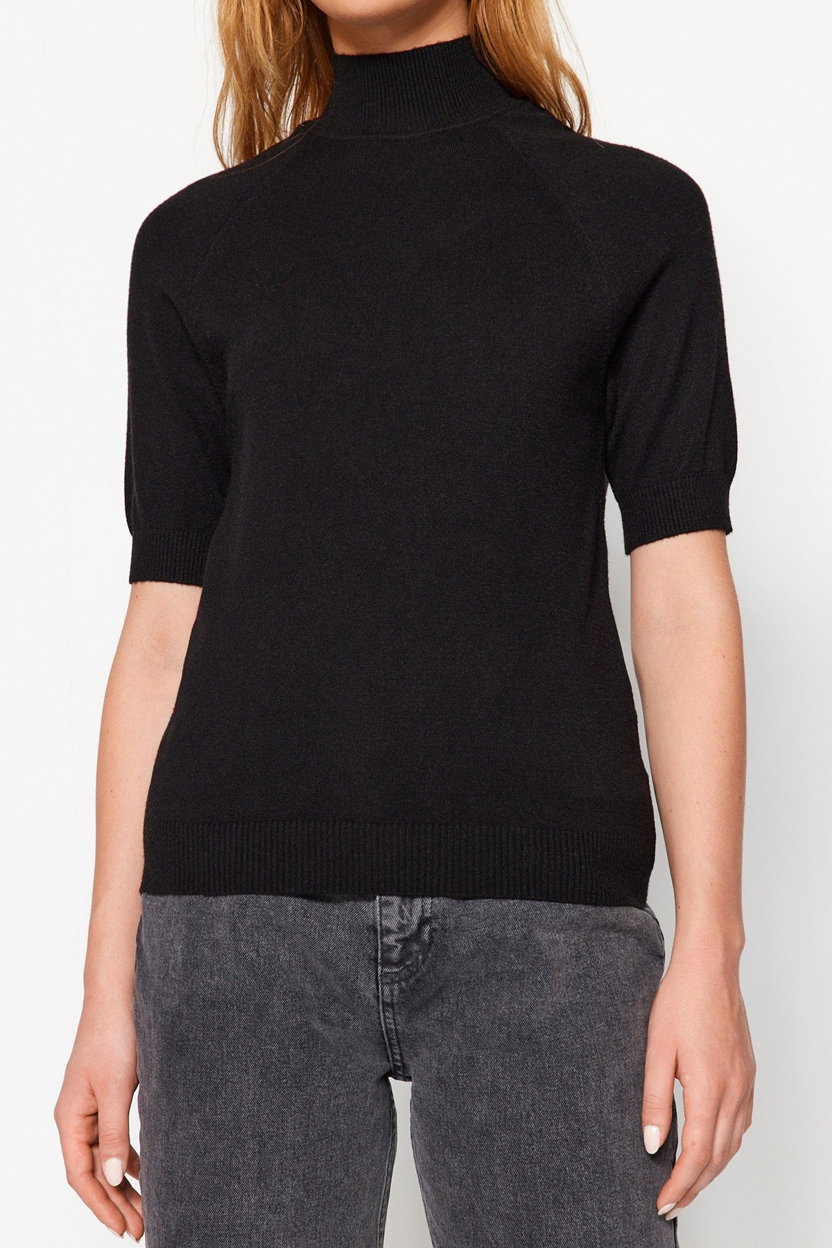 Trendyolmilla Bordo Merserize Görünümlü Premium İplik/Özel İplik Basic İnce Triko Bluz TWOAW24BZ00005