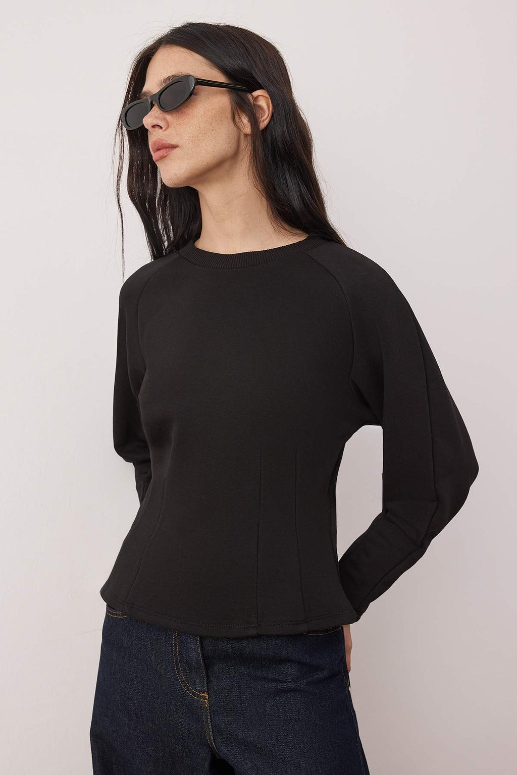 Trendyolmilla Kahverengi Kalın Şardonsuz Belden Oturmalı Bisiklet Yaka Örme Sweatshirt TWOAW26SW00068