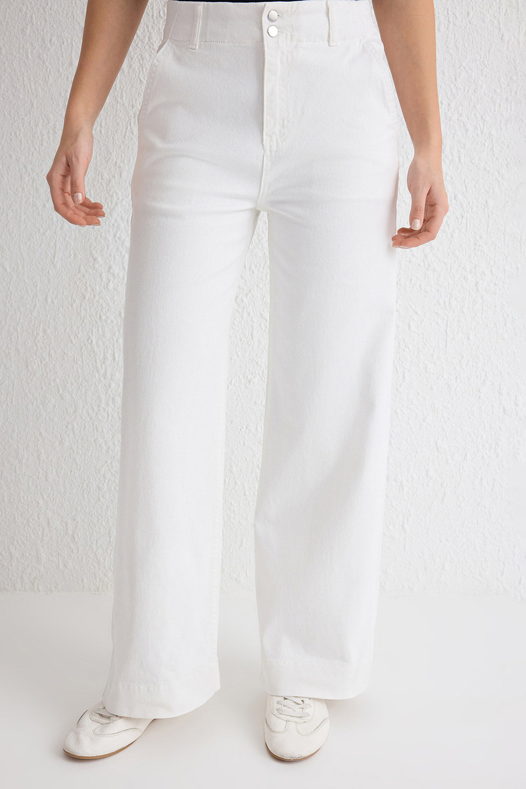 Trendyolmilla Pembe Düğme Detaylı Yüksek Bel Comfort/Esnek Wide Leg Jeans TWOSS25JE00183