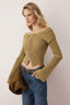 Açık Haki Devrik Yaka Çift Fermuarlı Triko Hırka TWOAW26HI00282