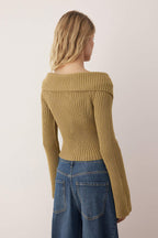 Açık Haki Devrik Yaka Çift Fermuarlı Triko Hırka TWOAW26HI00282