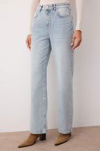 Açık Mavi-6001  Yüksek Bel Wide Leg Jeans TWOAW24JE00074