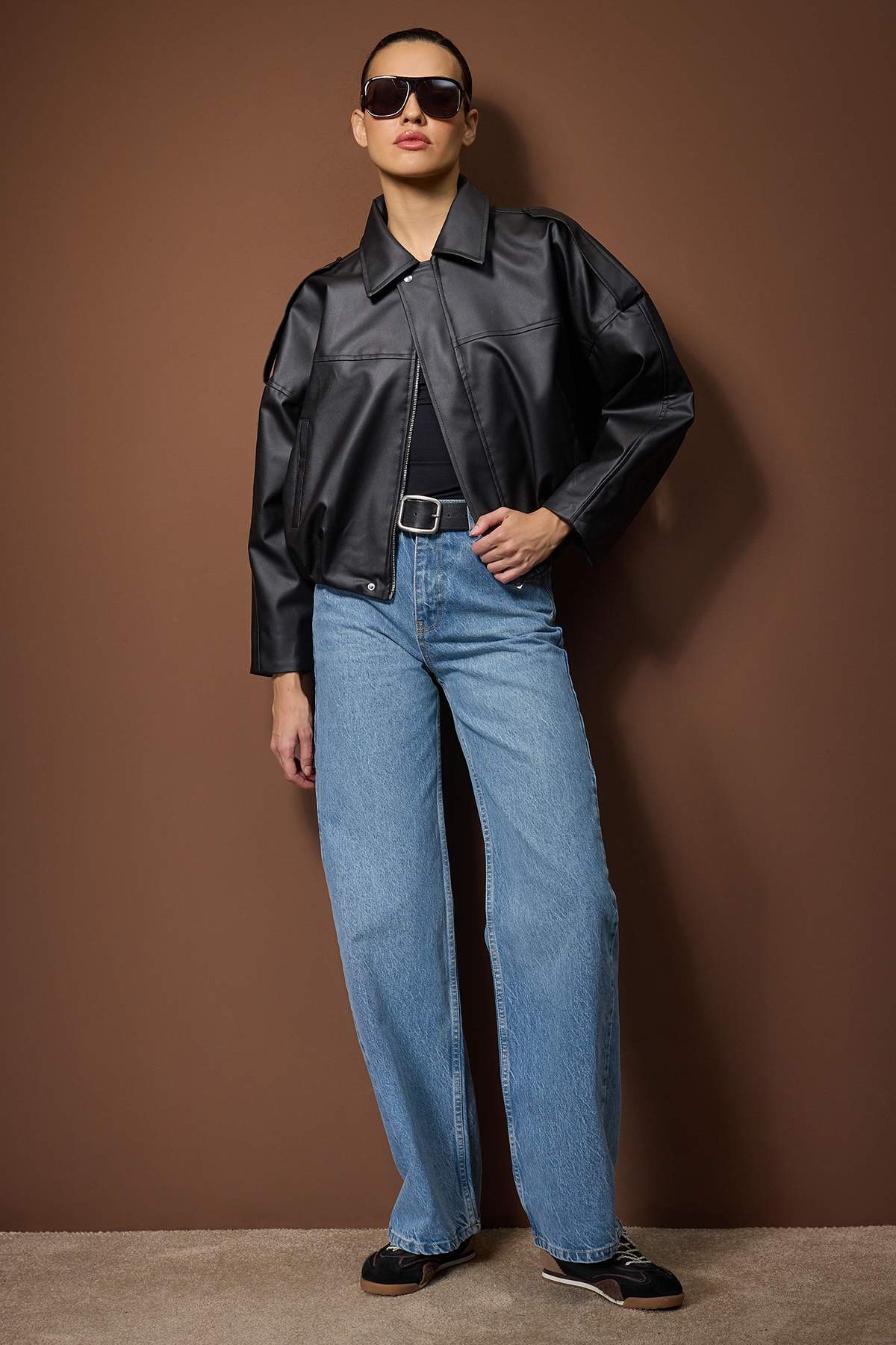 Açık Mavi Yüksek Bel Wide Leg Palazzo Jeans TWOAW26JE00251 Main image