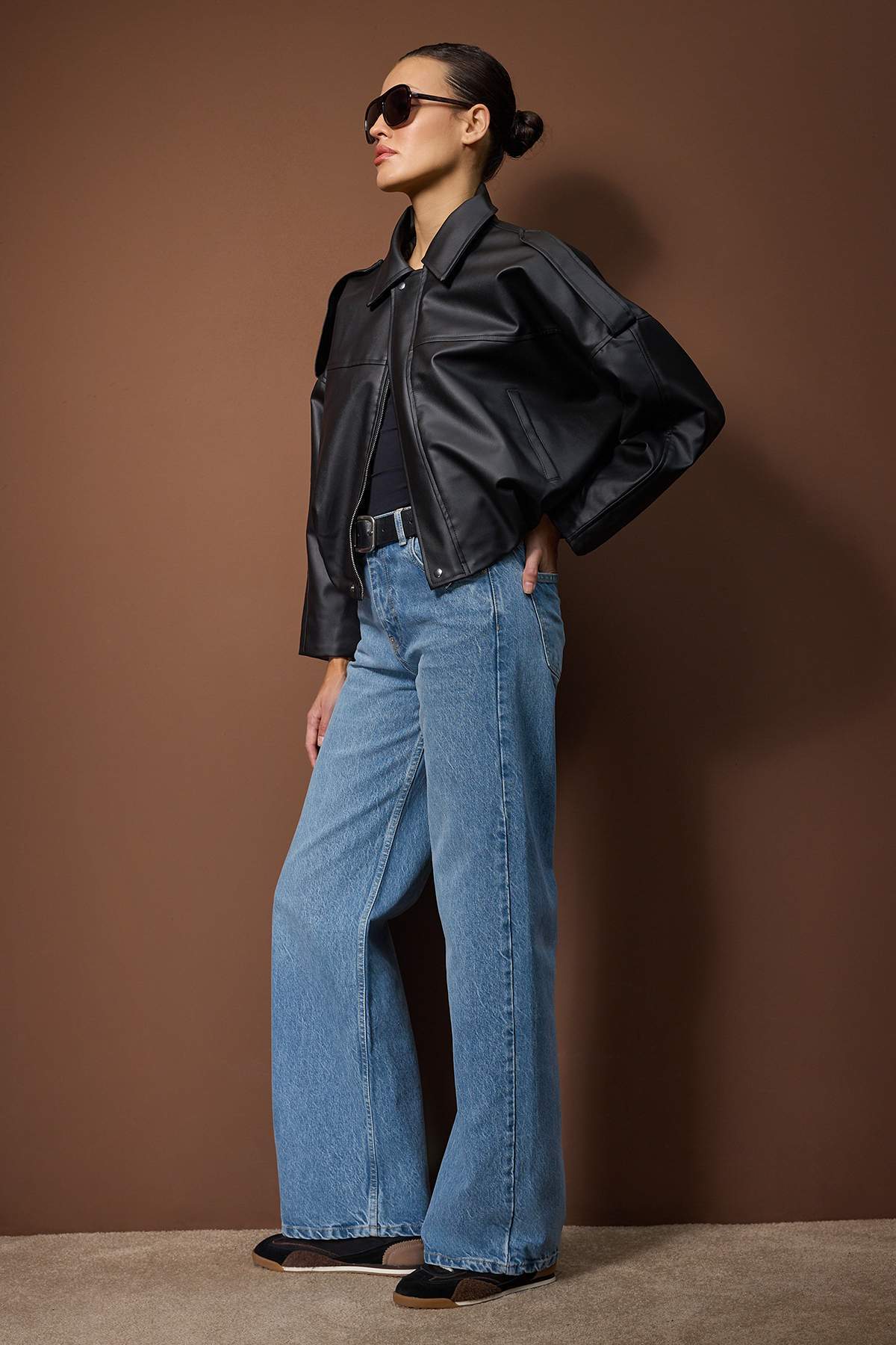 Açık Mavi Yüksek Bel Wide Leg Palazzo Jeans TWOAW26JE00251 Secondary image
