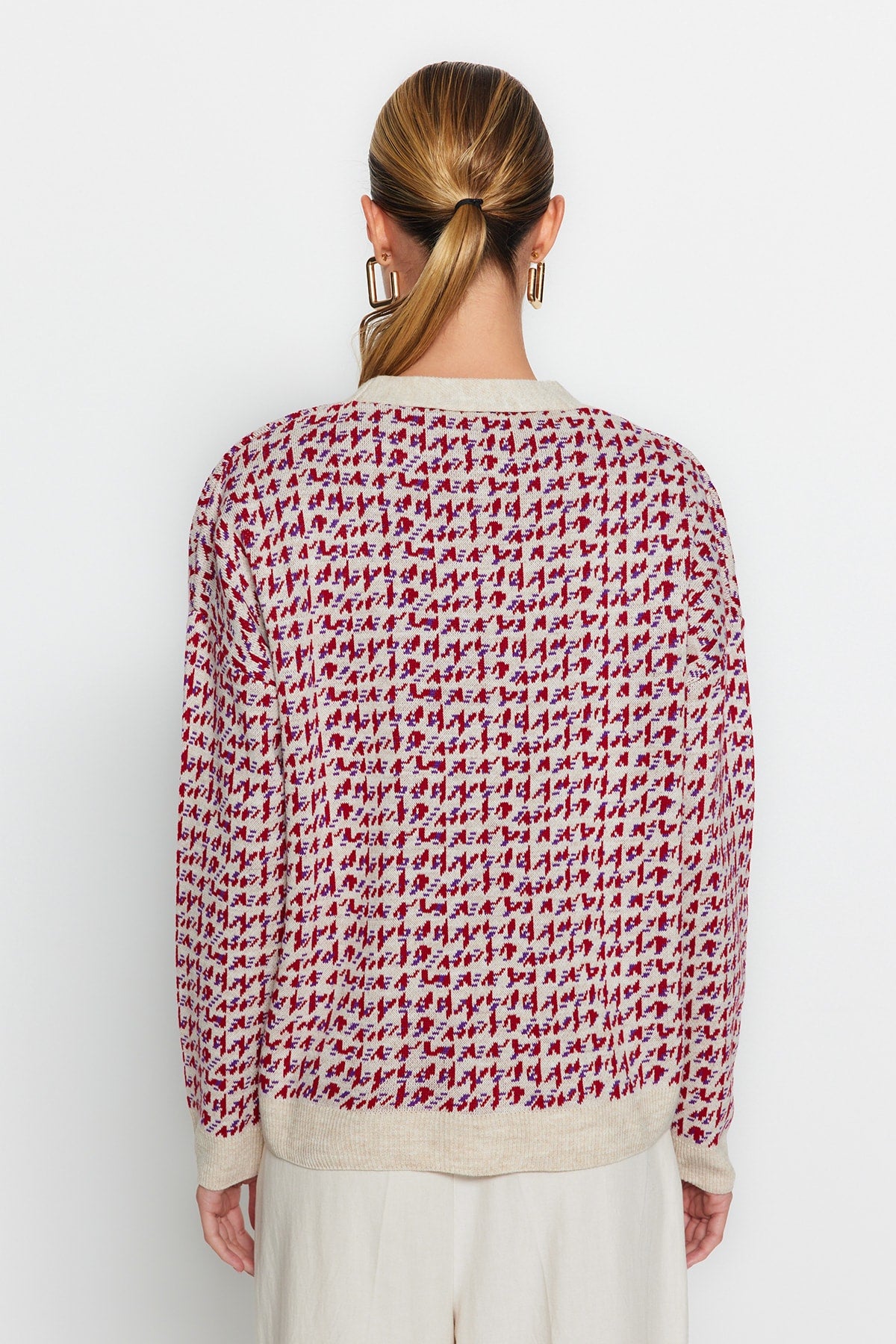 Bej Geniş Kalıp Triko Hırka TWOAW22HI0268