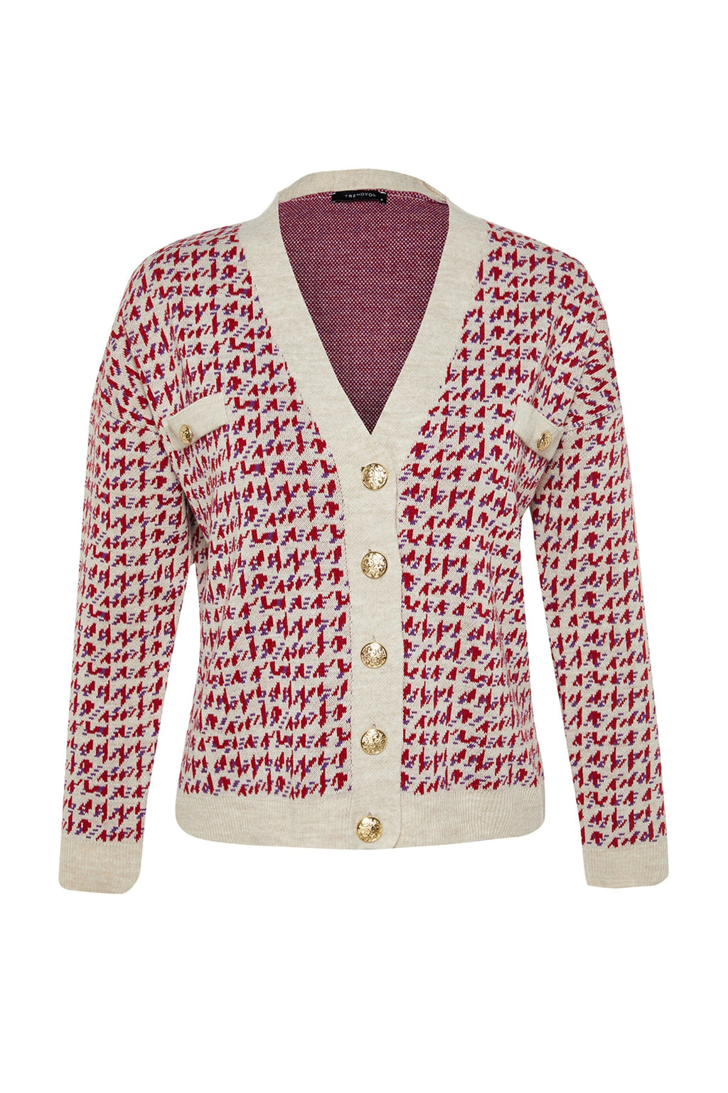 Bej Geniş Kalıp Triko Hırka TWOAW22HI0268