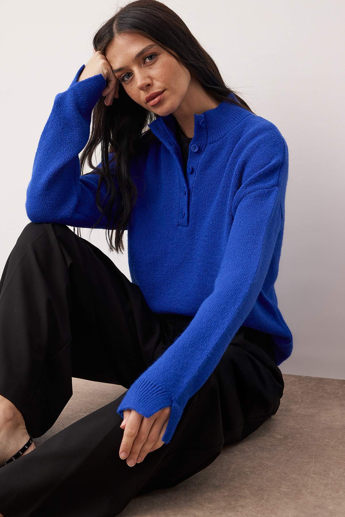 Wardrobe Essentials Saks Yumuşak Dokulu Triko Kazak | TWOAW26KZ00074 Main image