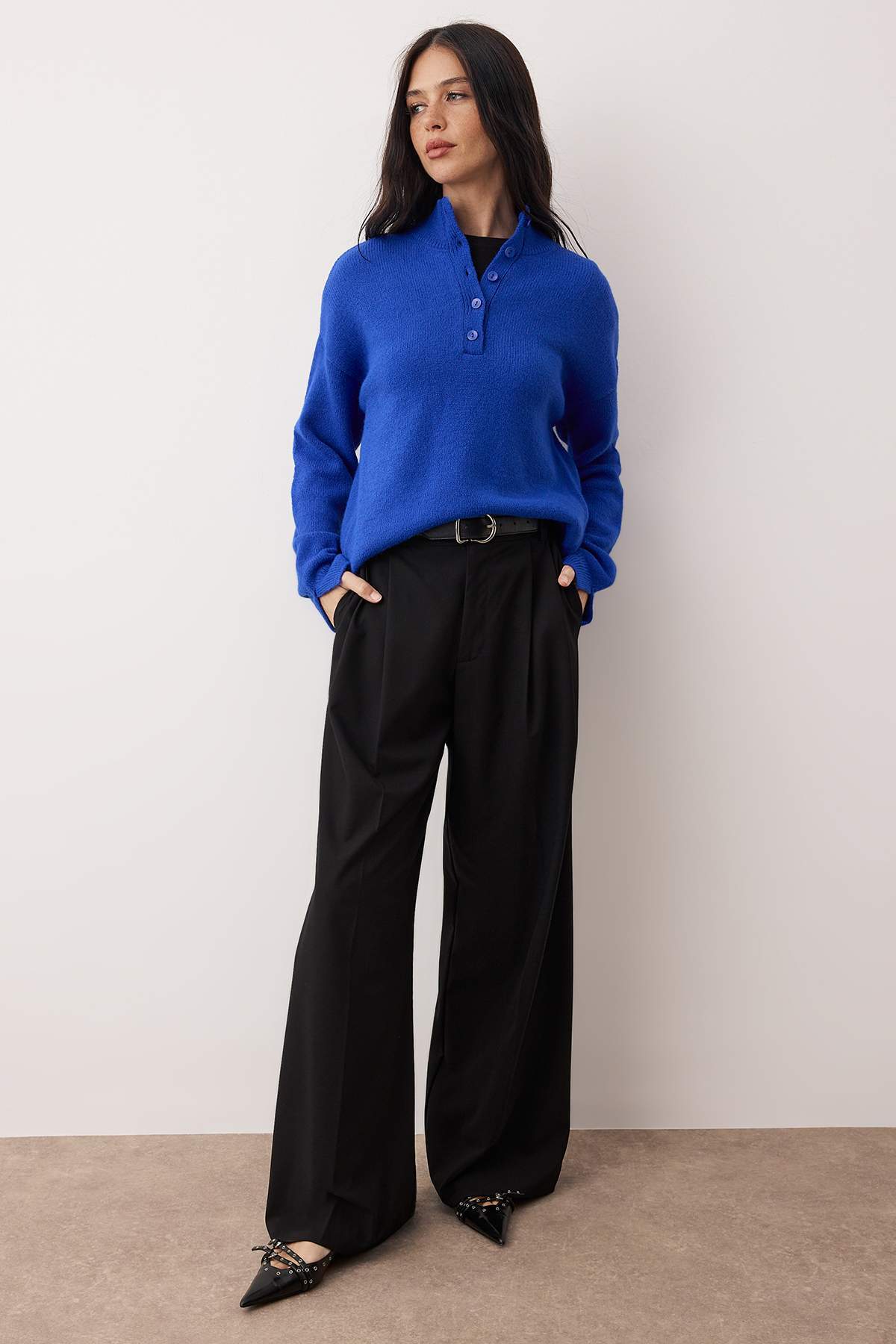 Wardrobe Essentials Saks Yumuşak Dokulu Triko Kazak | TWOAW26KZ00074 Secondary image