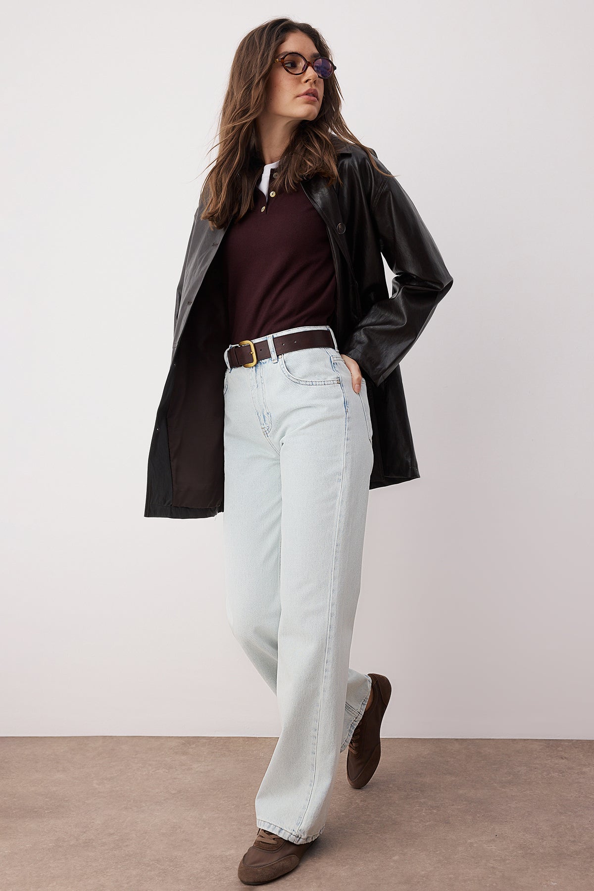 Buz Mavisi Yüksek Bel Wide Leg Geniş Paça %100 Pamuk Non-Stretch Jeans TWOSS23JE00068 Secondary image