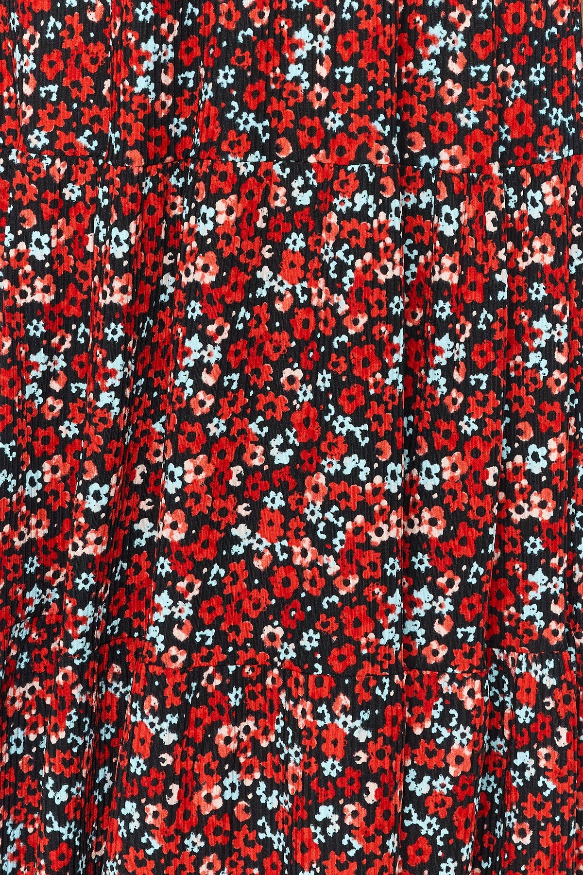 Çok Renkli Çiçek Desenli Boyundan Bağlamalı Baskılı A-Line Maxi Örme Elbise TWOSS23EL00705