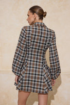 Çok Renkli Ekoseli Süper Süper Mini Dokuma Elbise TWOAW26EL00381