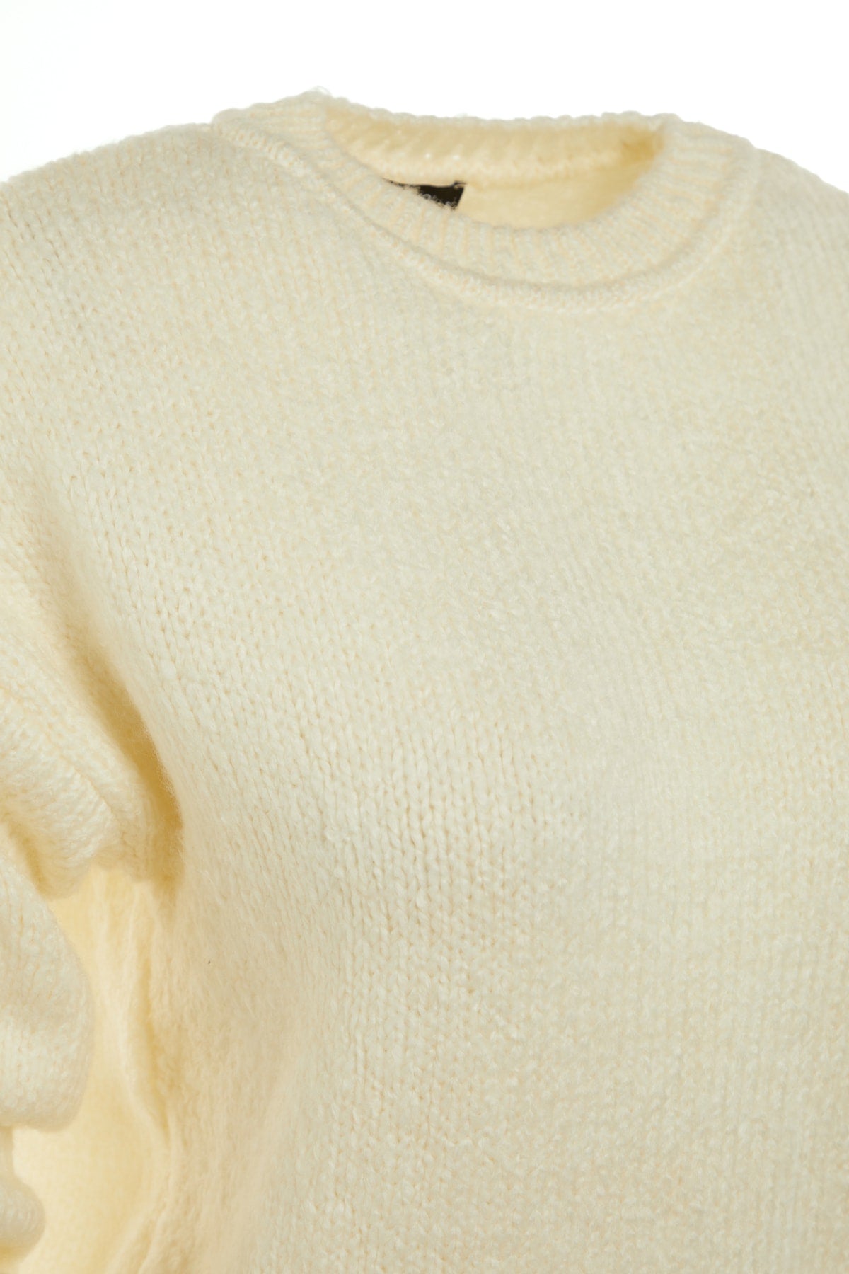 Ekru Geniş Kalıp Yumuşak Dokulu Basic Triko Kazak TWOAW23KZ00185