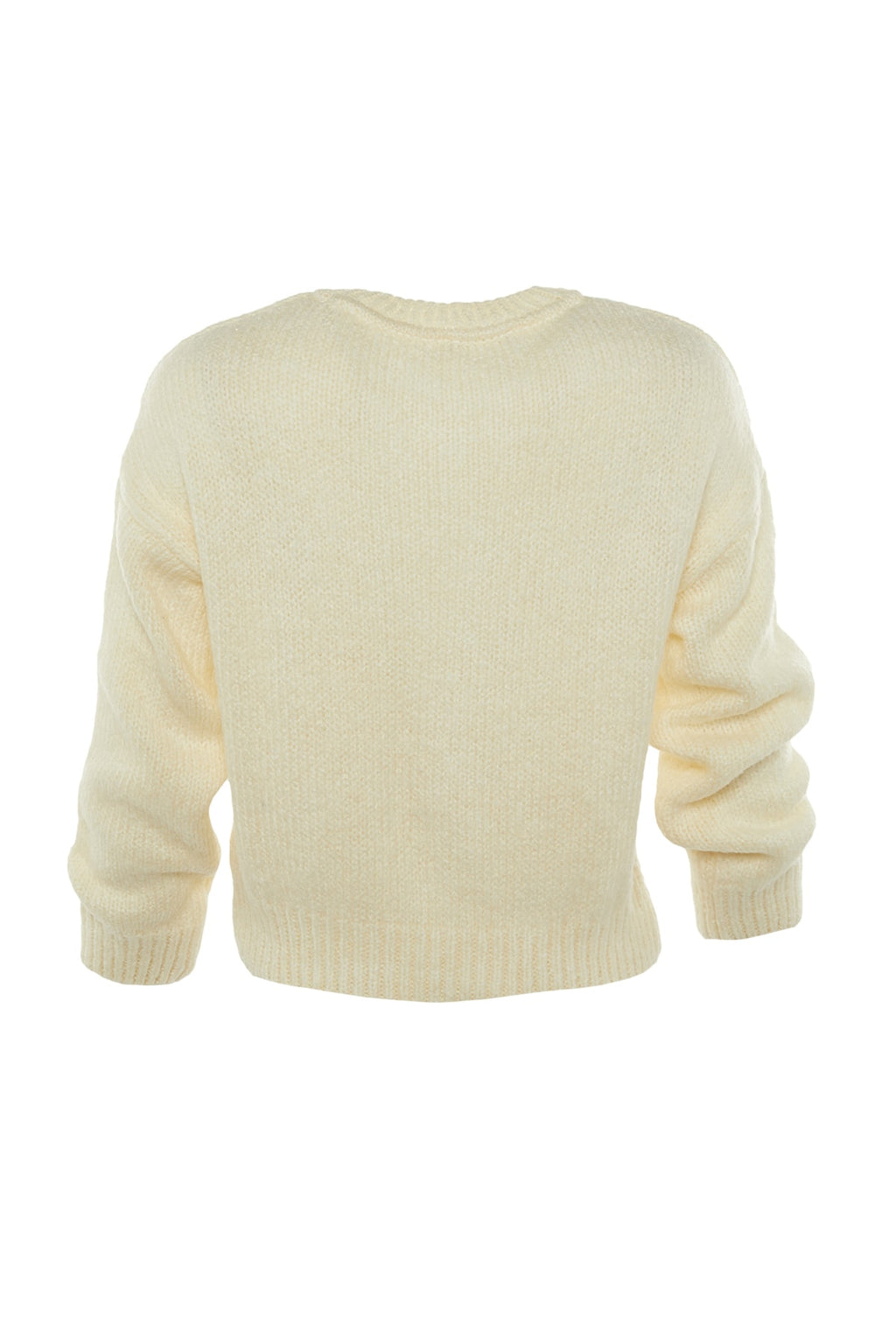 Ekru Geniş Kalıp Yumuşak Dokulu Basic Triko Kazak TWOAW23KZ00185