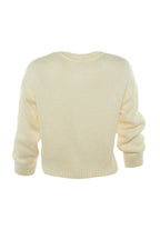 Ekru Geniş Kalıp Yumuşak Dokulu Basic Triko Kazak TWOAW23KZ00185