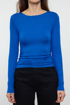 Saks Saks Fitted/Vücuda Oturan Büzgü/Drape Detaylı Esnek  Örme Bluz TWOAW25BZ00225